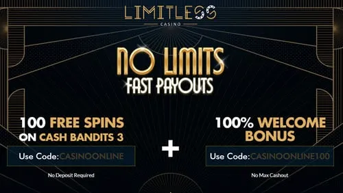 Limitless Casino No Deposit Bonus (*100 Free Spins)